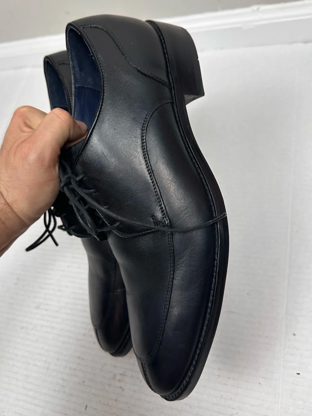 Cole Haan Men's Black Leather Lenox Hill Split Toe Derby shoes Size 9.5
